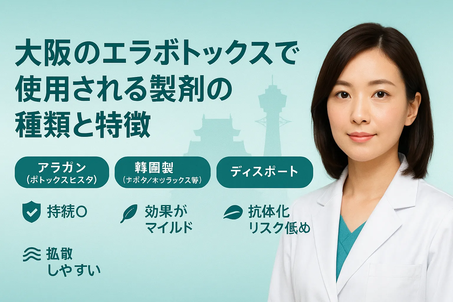 大阪のエラボトックスで使用される製剤の種類と特徴