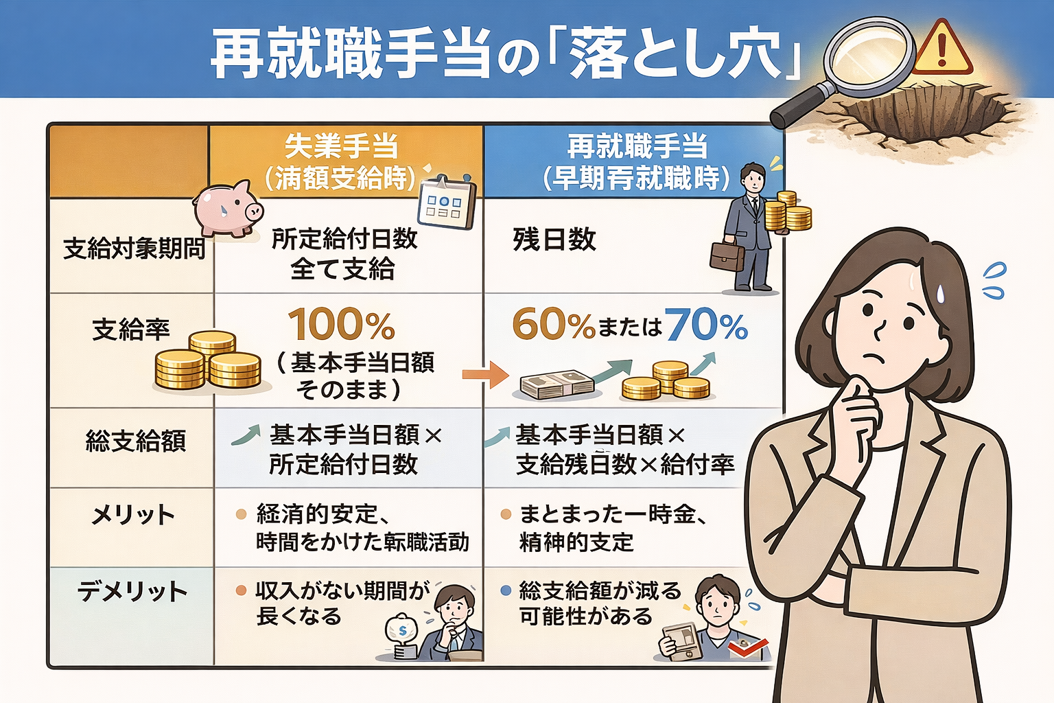 再就職手当の「落とし穴」と受給デメリット