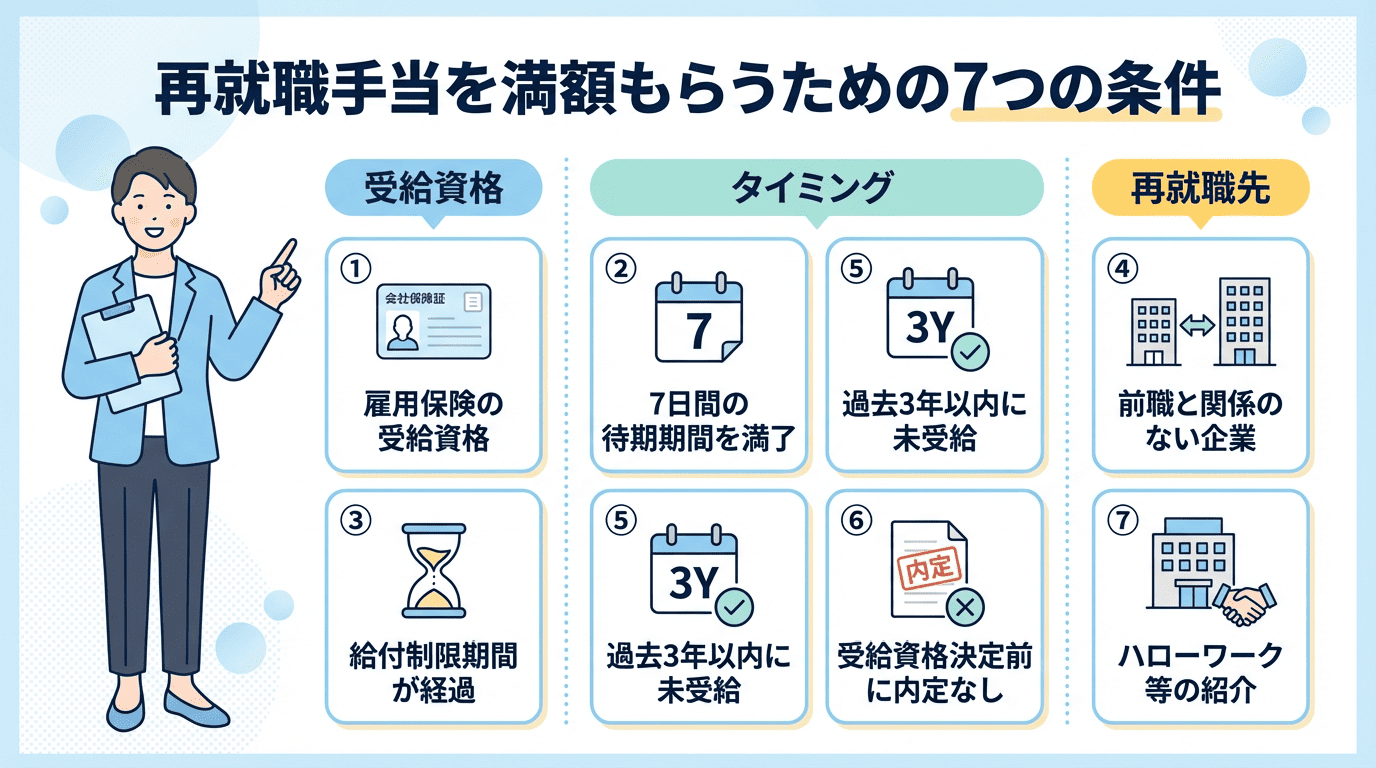 再就職手当を満額もらうには？知っておくべき7つの条件