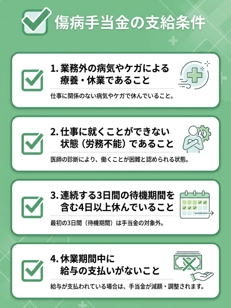 傷病手当金の支給条件とは?