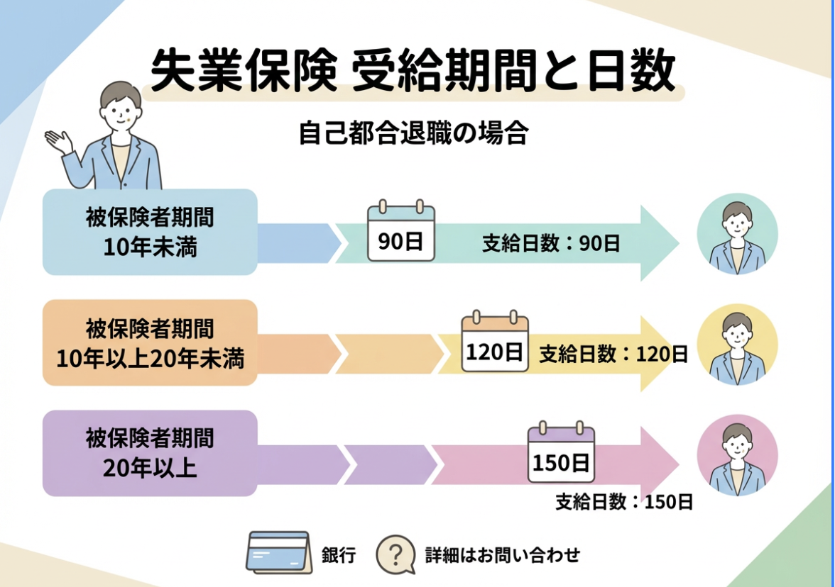 失業保険の自己都合退職における受給期間と日数