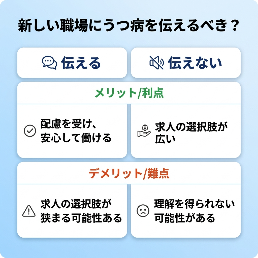 うつ病を転職先に言わない？オープン・クローズ就労のメリット・デメリット