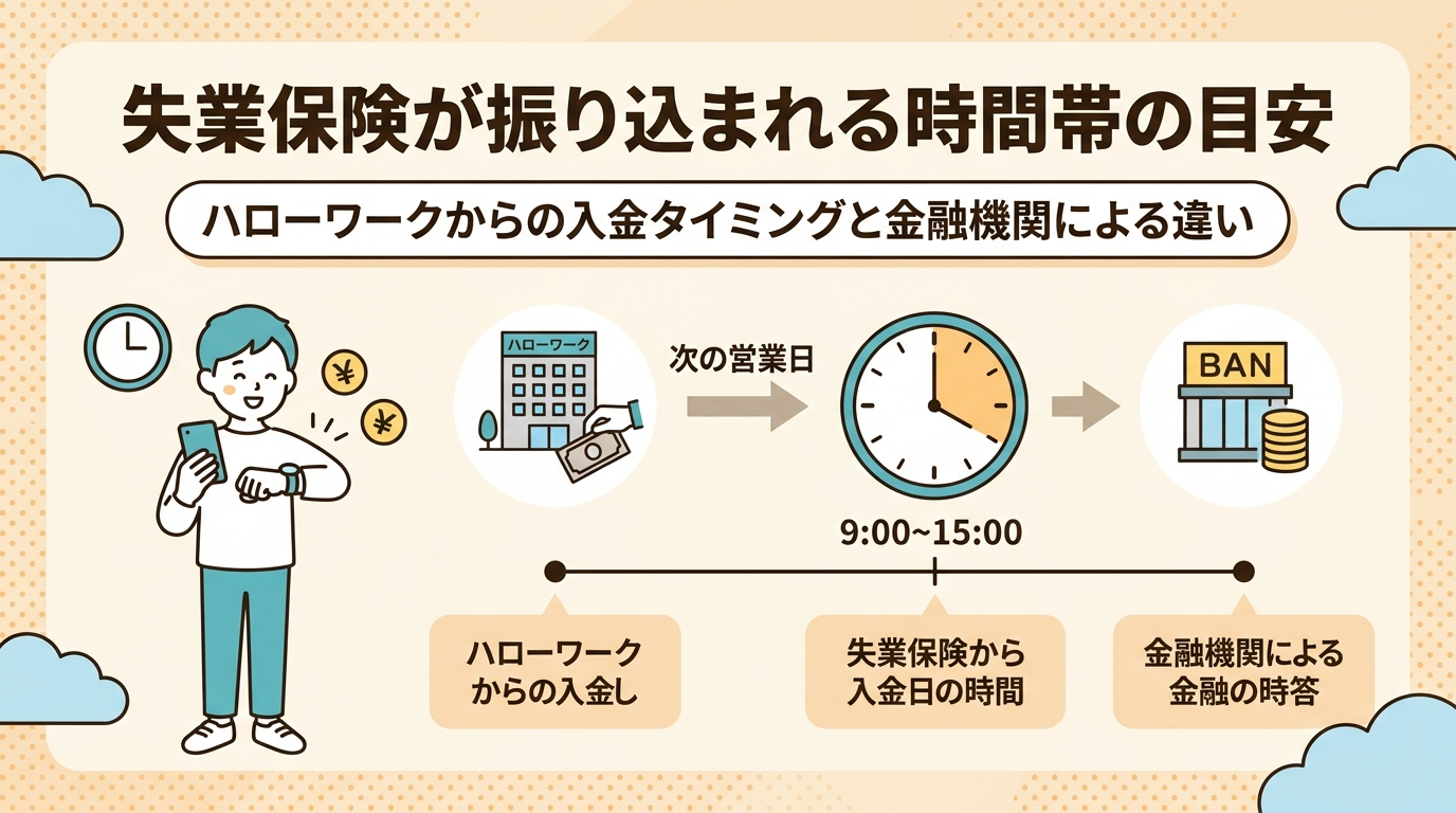 失業保険が振り込まれる時間帯の目安