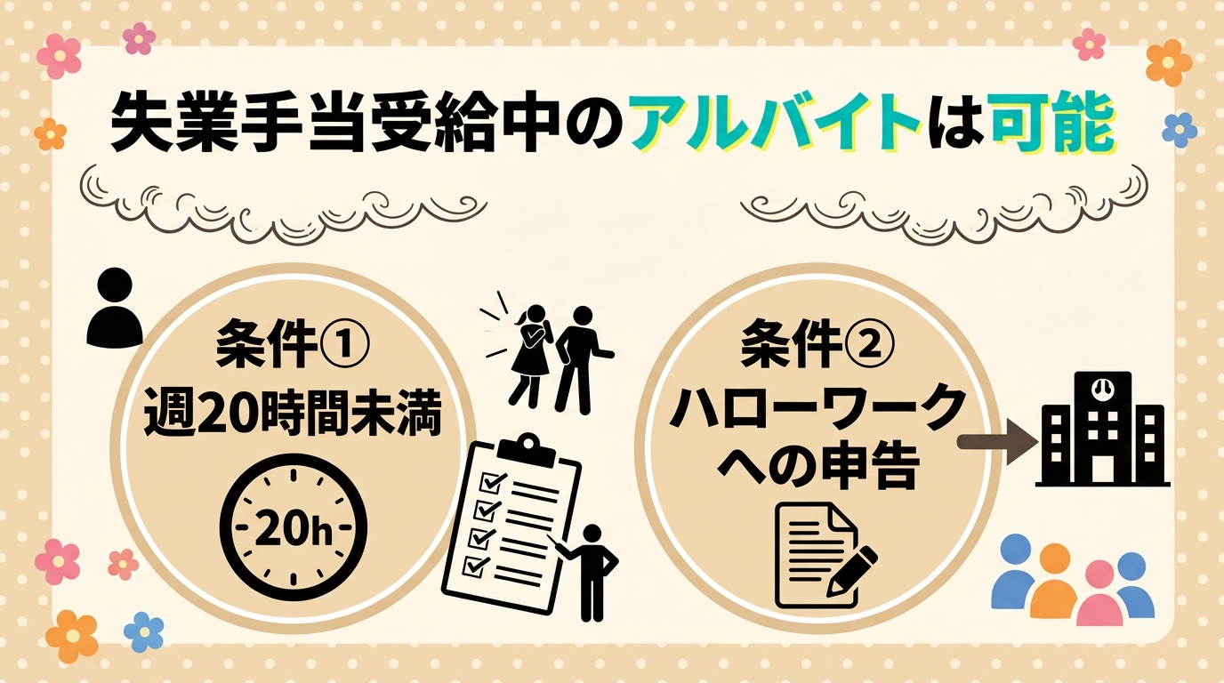 失業手当受給中のアルバイトは条件付きで可能