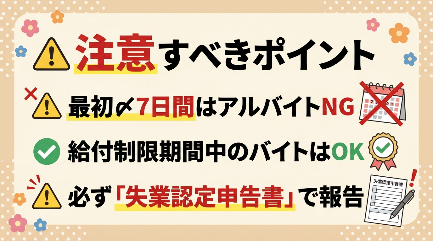 【期間別】失業手当受給中のアルバイトで注意すべきポイント