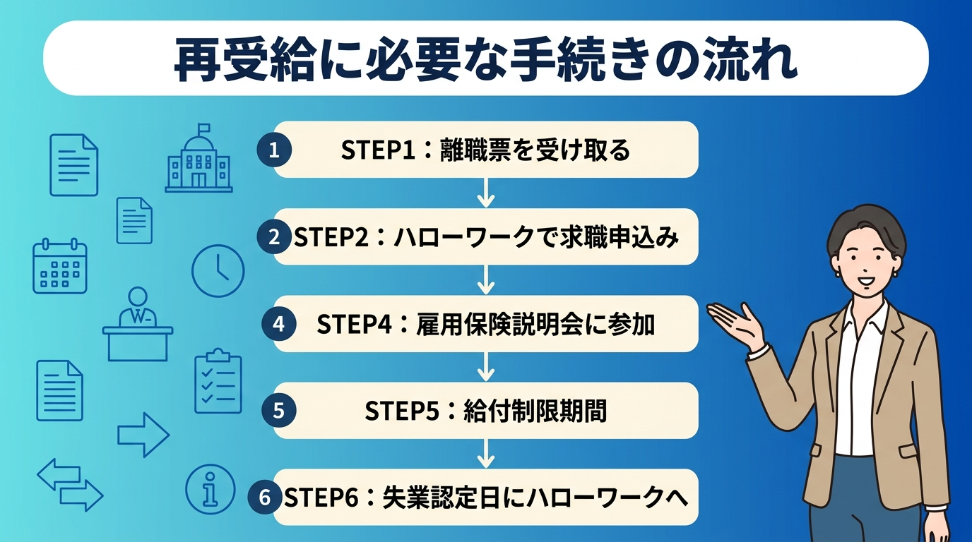 失業保険の再受給に必要な手続きの流れ