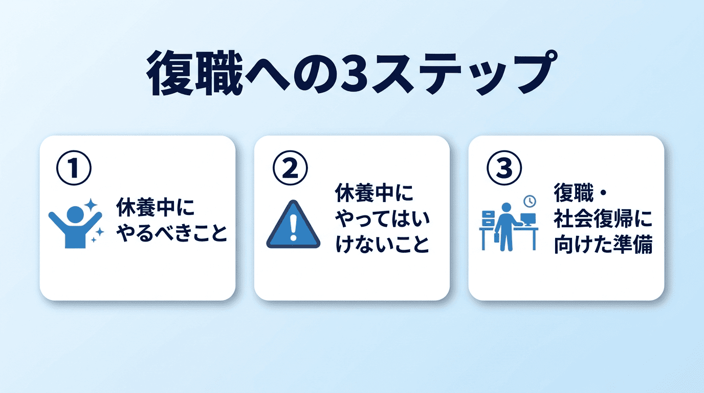 メンタル不調で休む期間の正しい過ごし方と復職への3ステップ