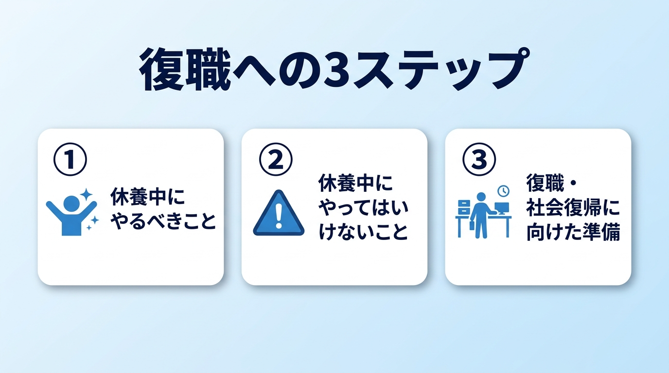 メンタル不調で休む期間の正しい過ごし方と復職への3ステップ