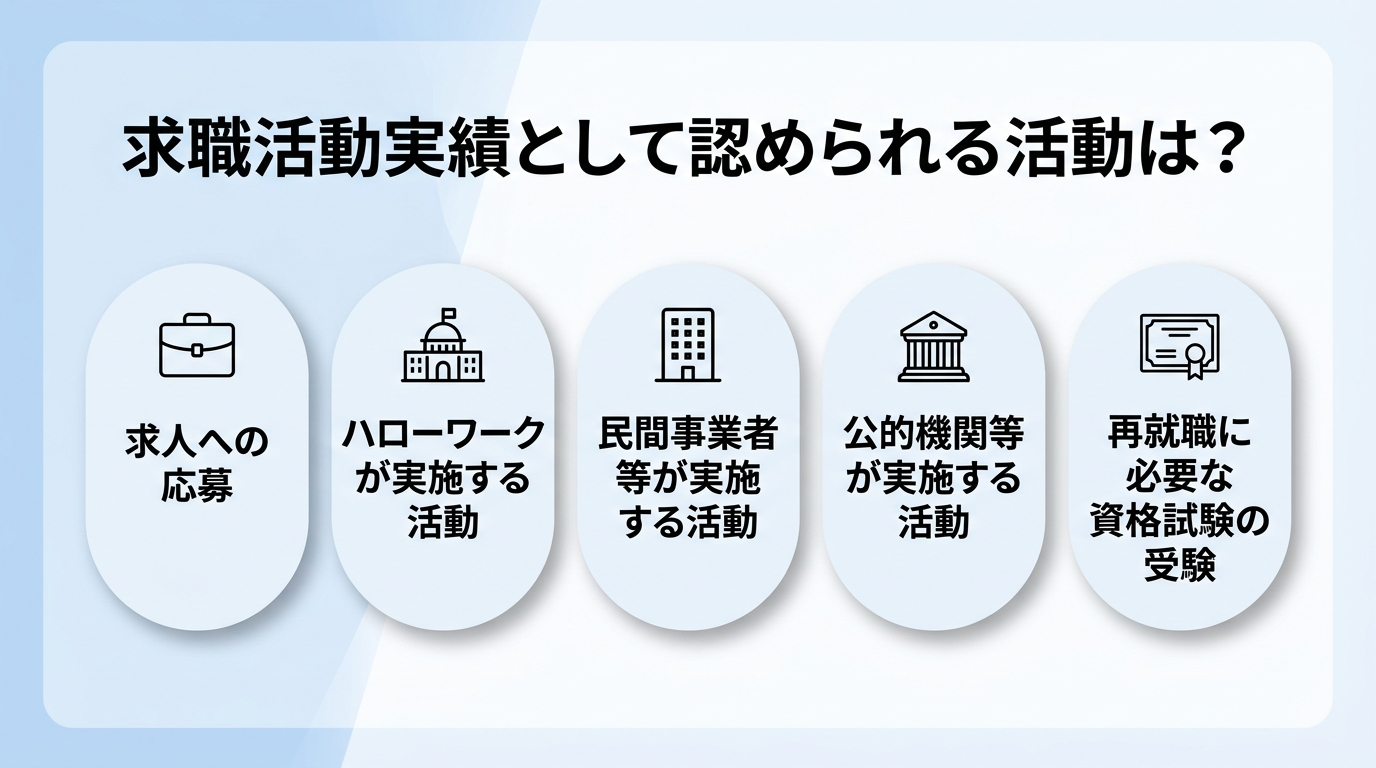 求職活動実績として認められる活動一覧