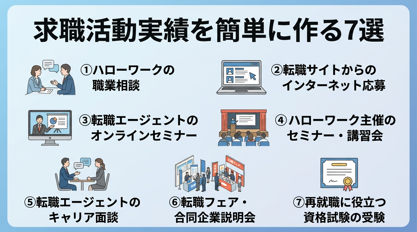 求職活動実績を簡単に作るおすすめの方法7選