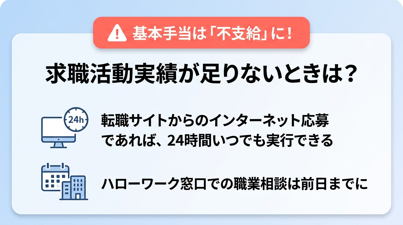 求職活動実績が足りないときの対処法