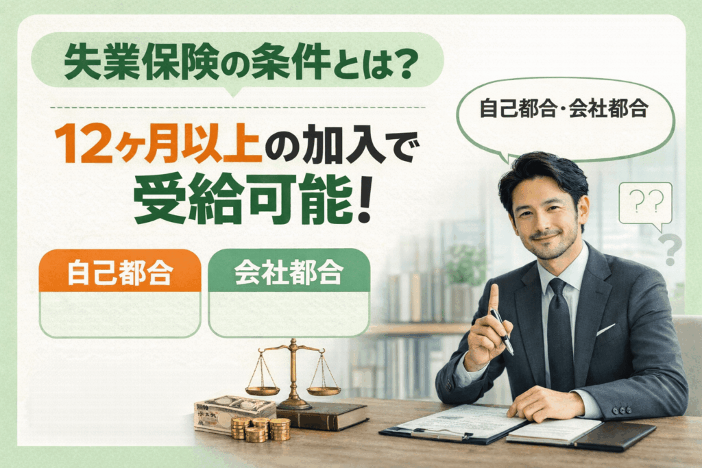 失業保険の条件とは？12ヶ月以上の加入で受給可能
