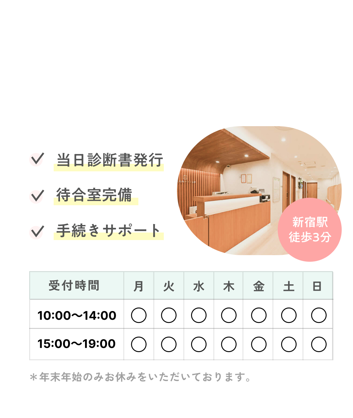 最短本日受診いただけます