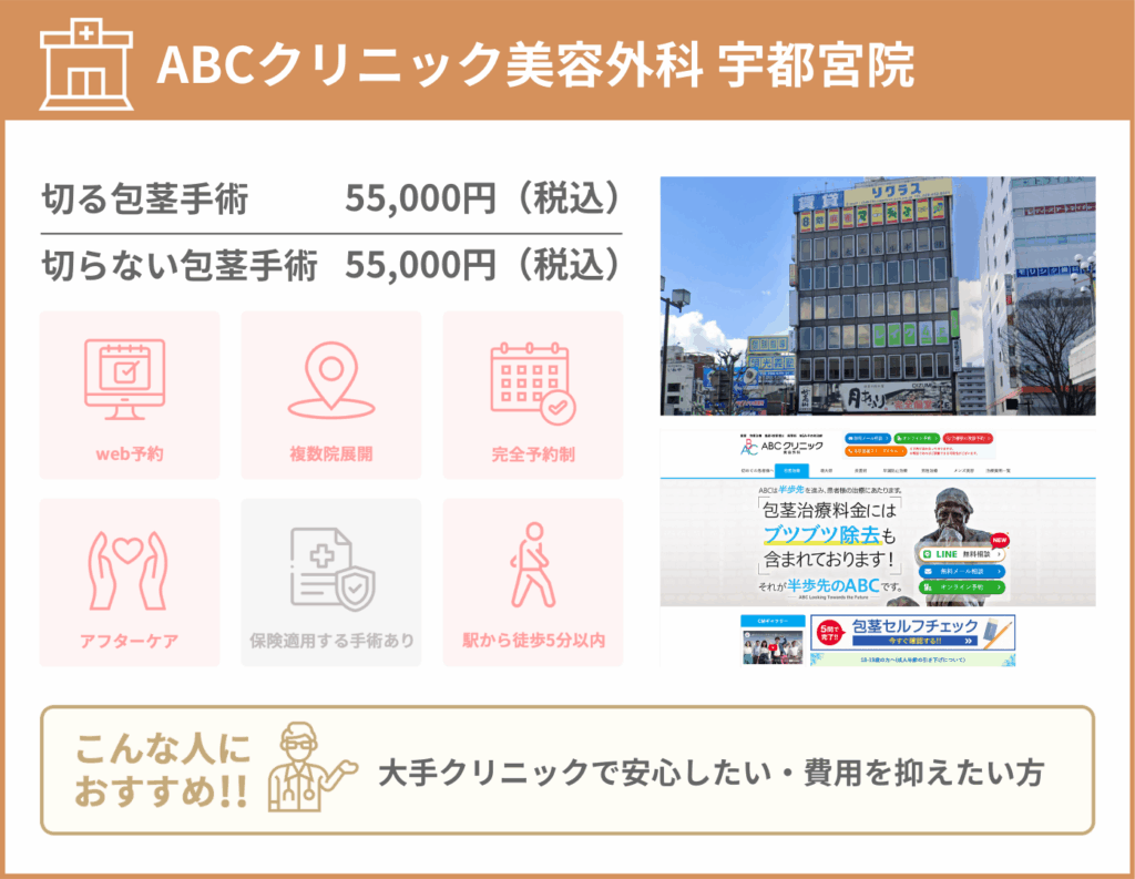 ABCクリニック宇都宮院に関する詳細情報をまとめた画像
