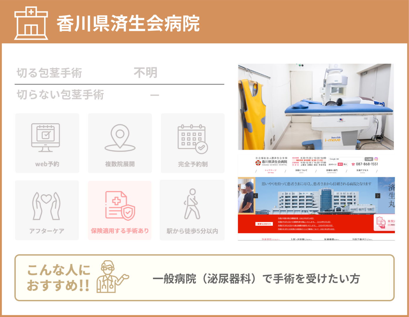 香川県済生会病院 基本情報をまとめた画像