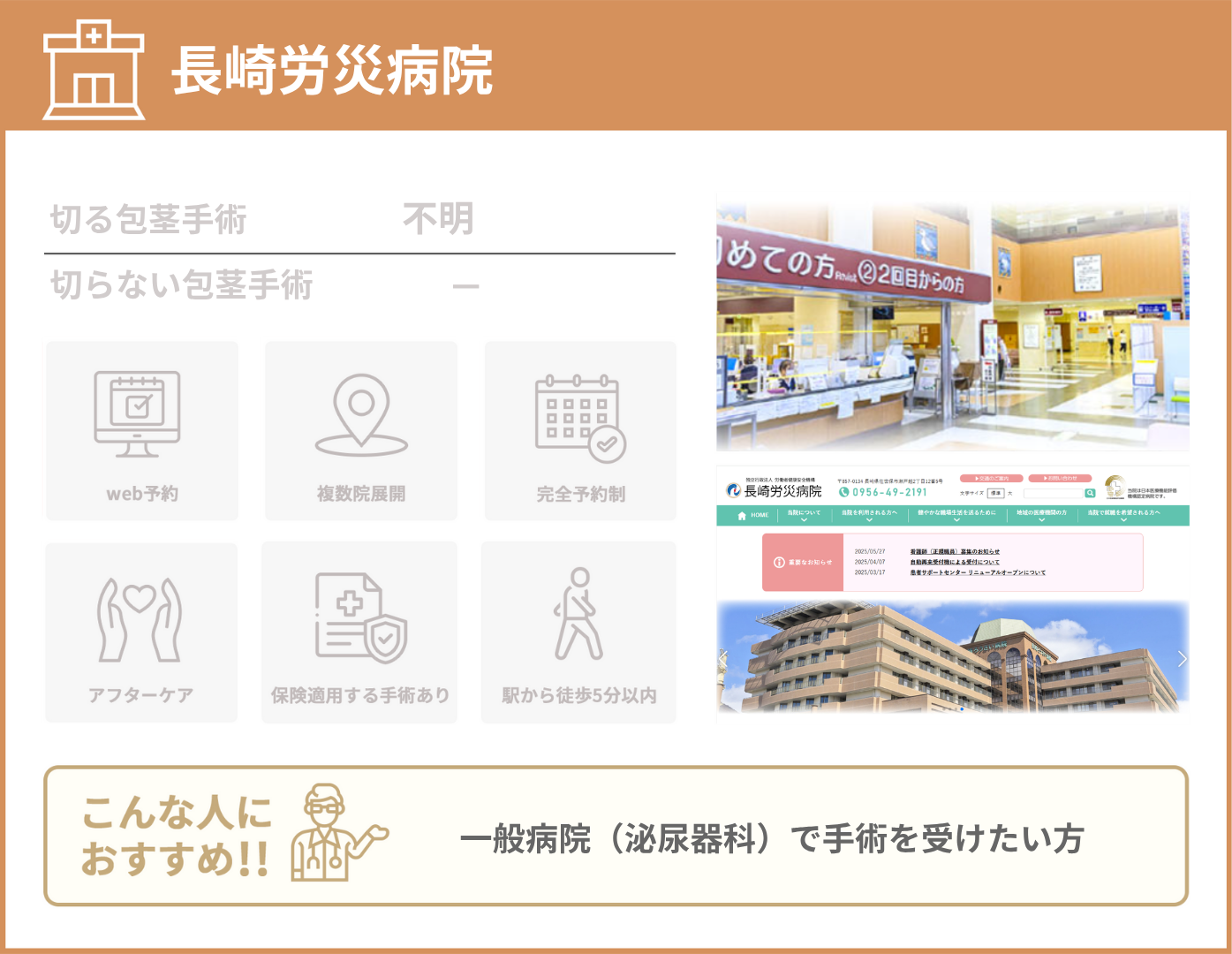長崎労災病院 基本情報をまとめた画像
