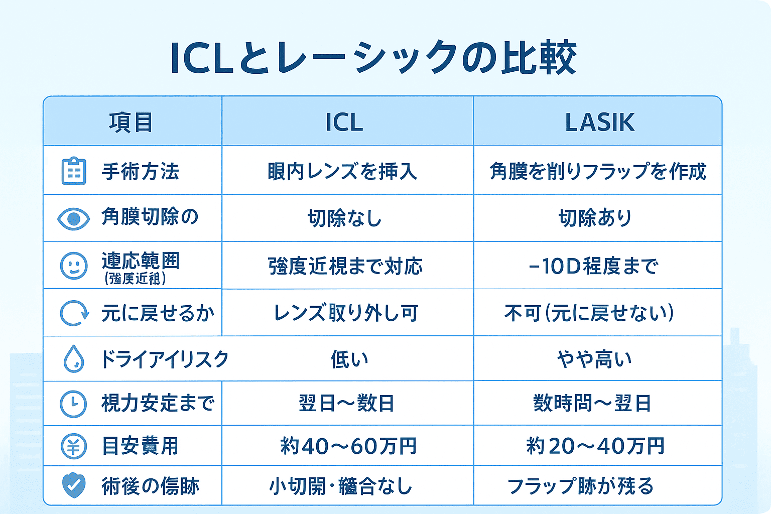 ICLとレーシックとの違い