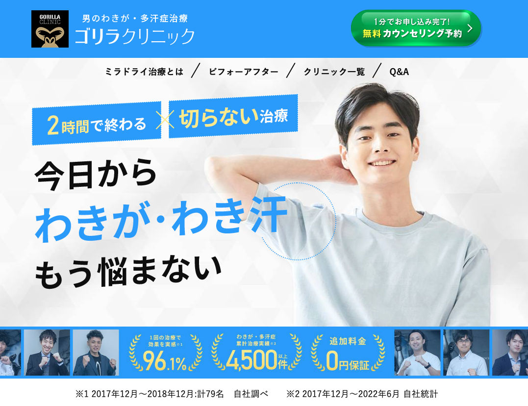 ゴリラクリニックのワキガ治療に関する画像