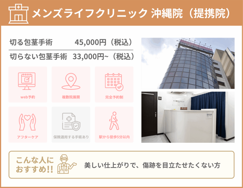 メンズライフクリニック 沖縄院に関する詳細情報をまとめた画像