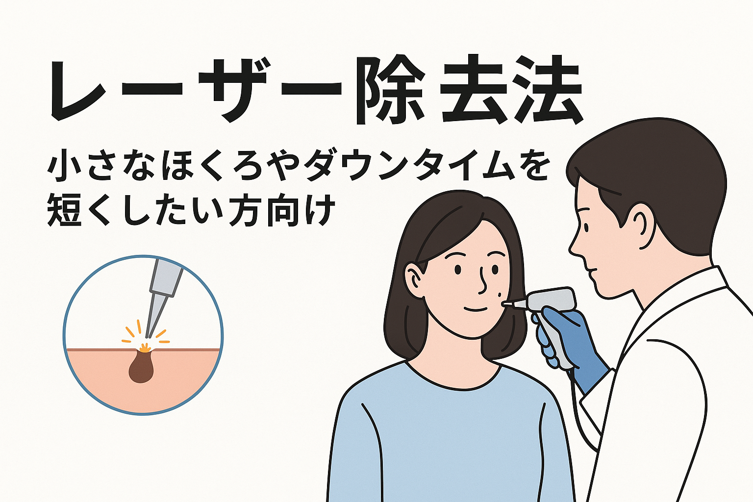 レーザー除去法：小さなほくろやダウンタイムを短くしたい方向け