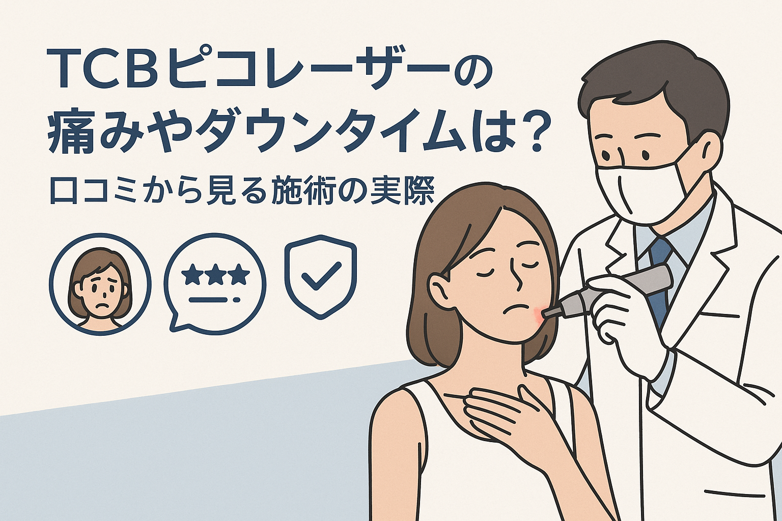 TCBピコレーザーの痛みやダウンタイムは?口コミから見る施術の実際