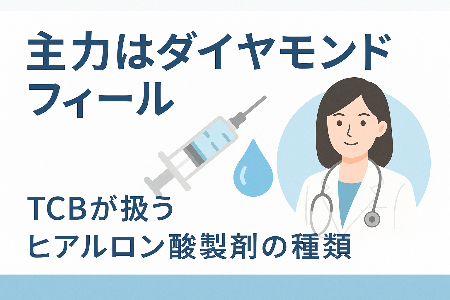 主力はダイヤモンドフィール|TCBが扱うヒアルロン酸製剤の種類