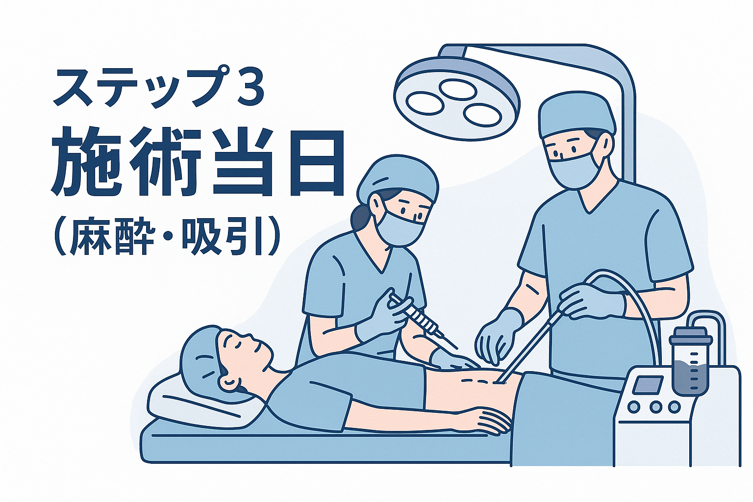 ステップ3:施術当日(麻酔・吸引)