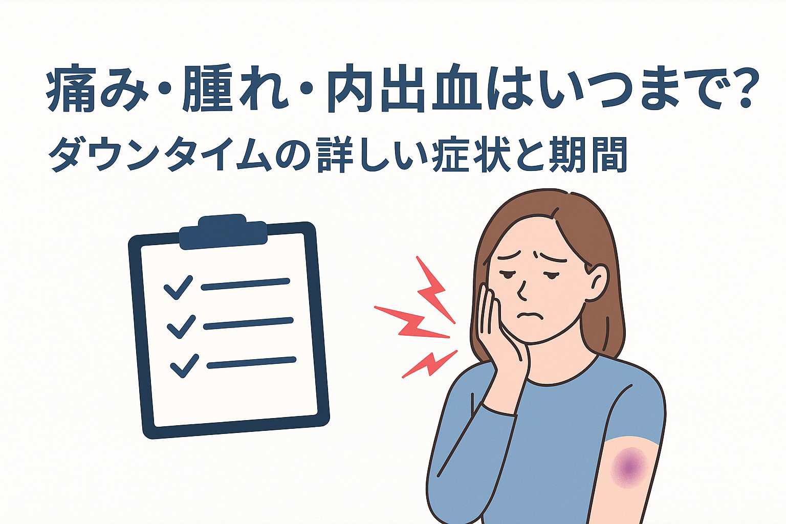 痛み・腫れ・内出血はいつまで?ダウンタイムの詳しい症状と期間