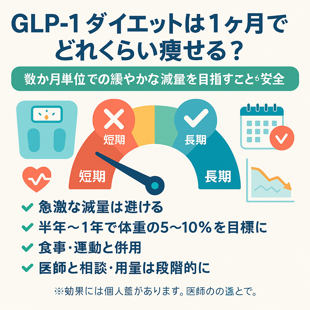 GLP-1ダイエットは1ヶ月でどれくらい痩せる？