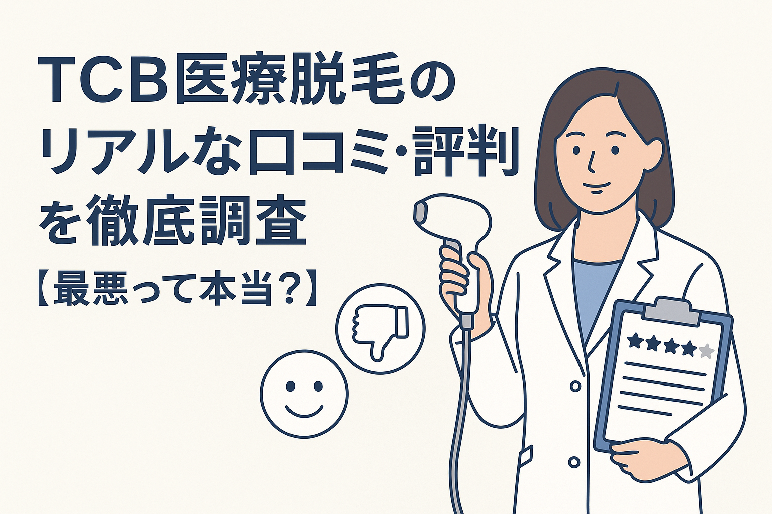 TCB医療脱毛のリアルな口コミ・評判を徹底調査【最悪って本当?】