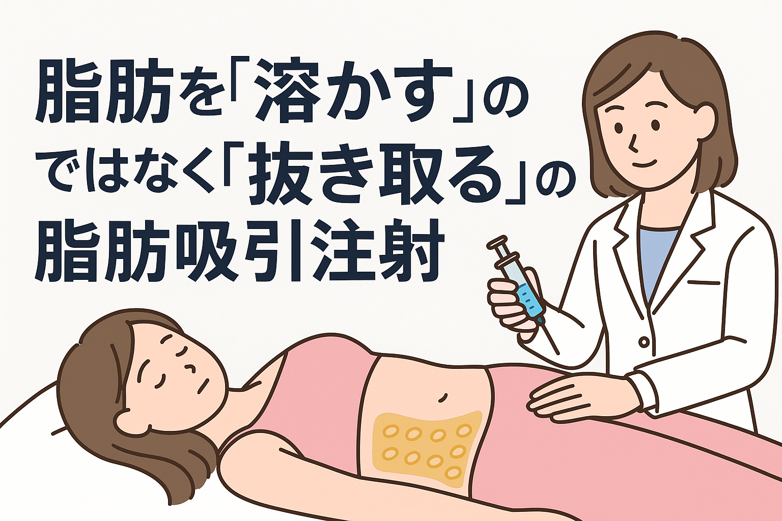 脂肪を「溶かす」のではなく「抜き取る」のが脂肪吸引注射