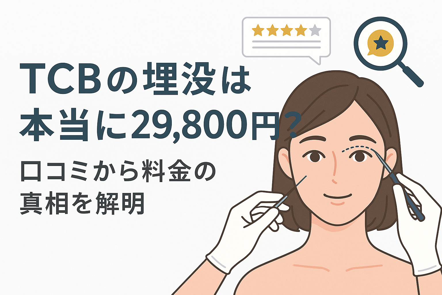 TCBの埋没は本当に29,800円?口コミから料金の真相を解明