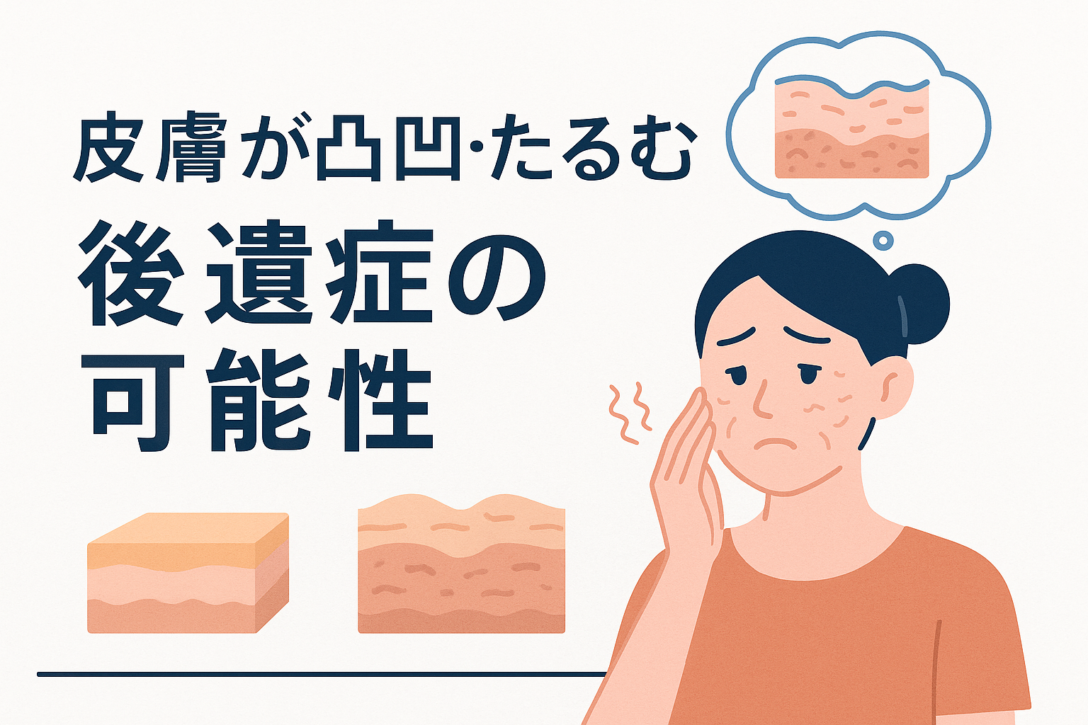 皮膚が凸凹・たるむ等の後遺症の可能性