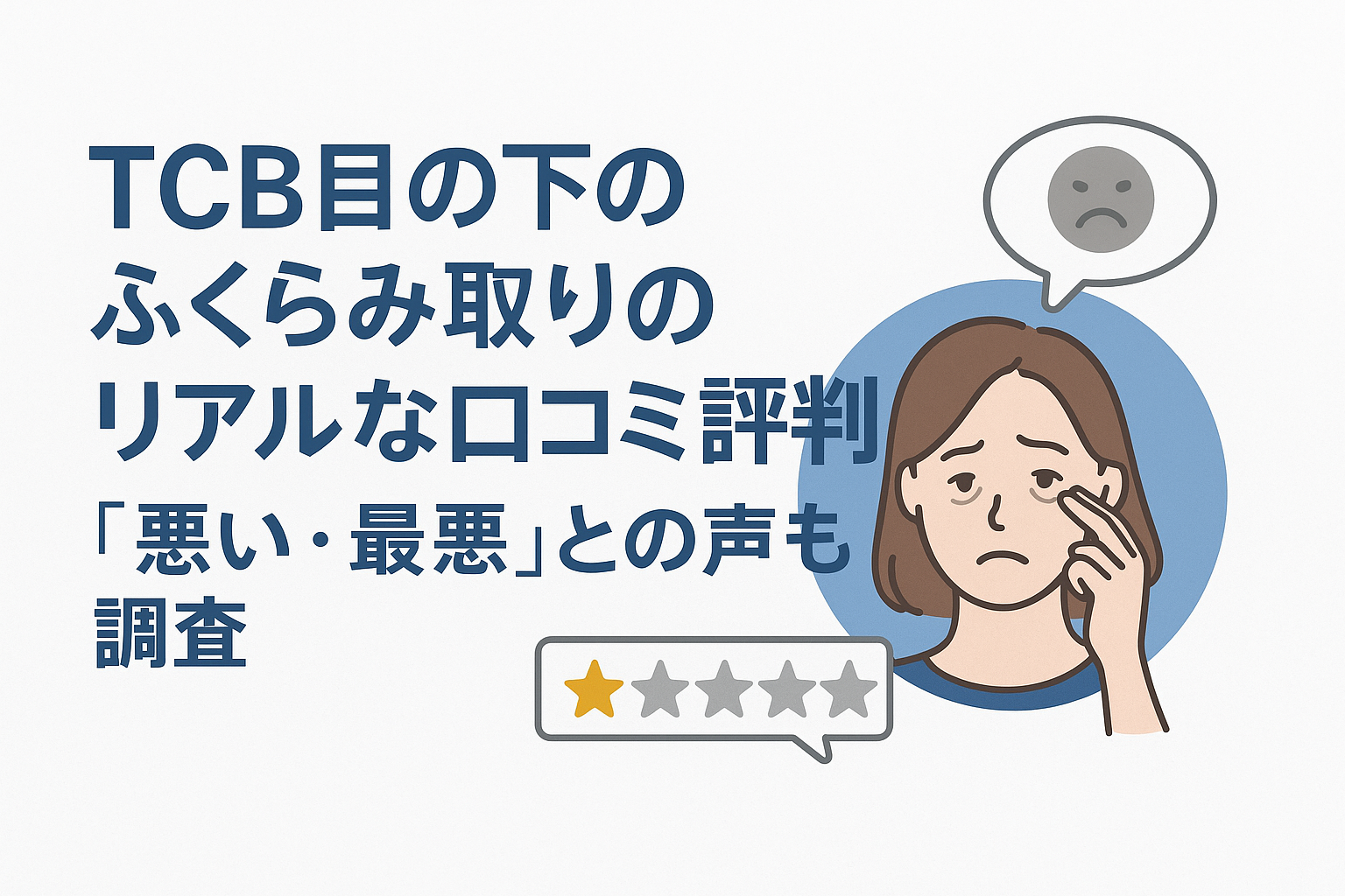 TCB目の下のふくらみ取りのリアルな口コミ評判「悪い・最悪」との声も調査