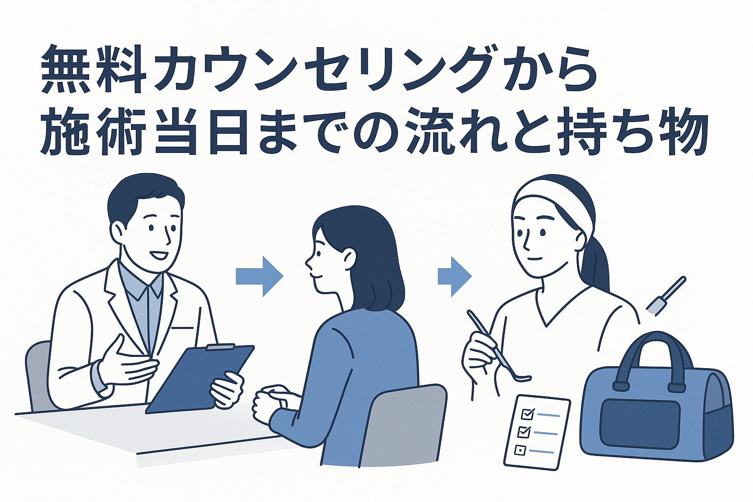 無料カウンセリングから施術当日までの流れと持ち物