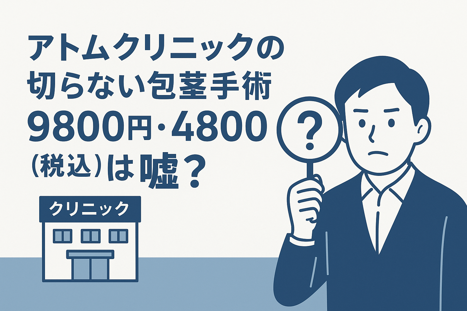 アトムクリニックの切らない包茎手術9800円・4800円（税込）は嘘？