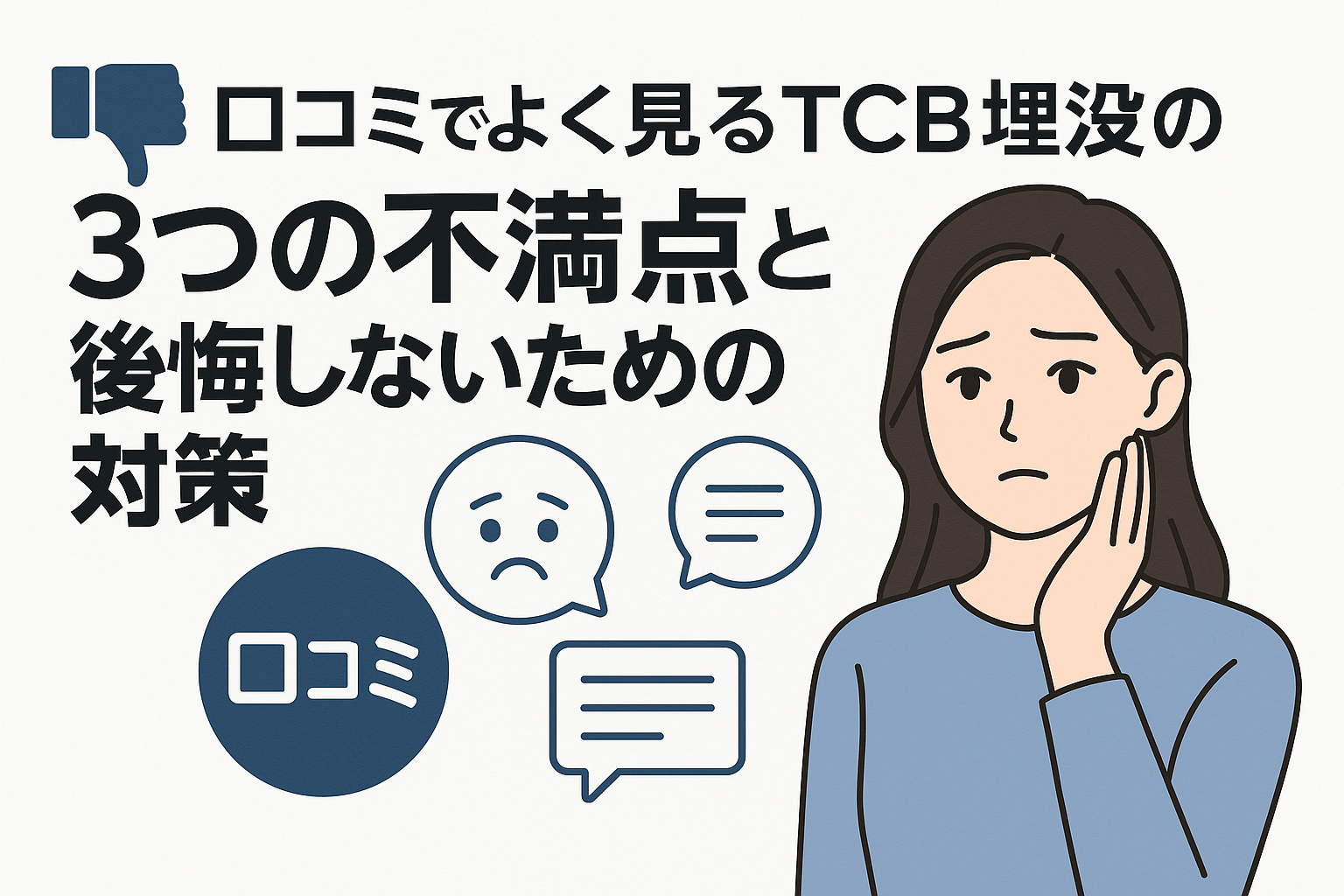 口コミでよく見るTCB埋没の3つの不満点と後悔しないための対策