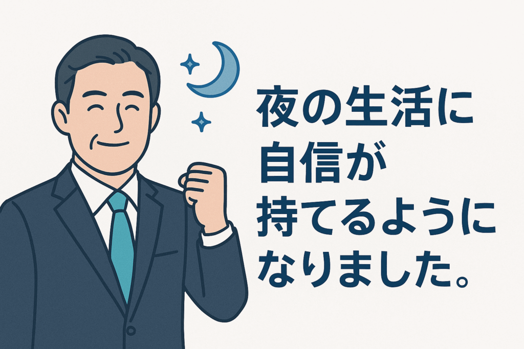 夜の生活に自身が持てるようになりました。