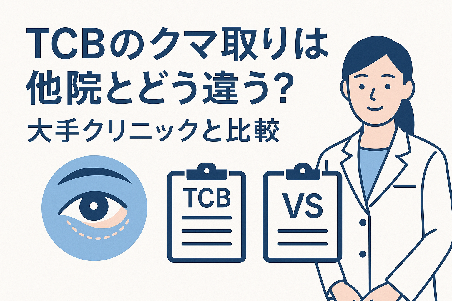 TCBのクマ取りは他院とどう違う？大手クリニックと比較