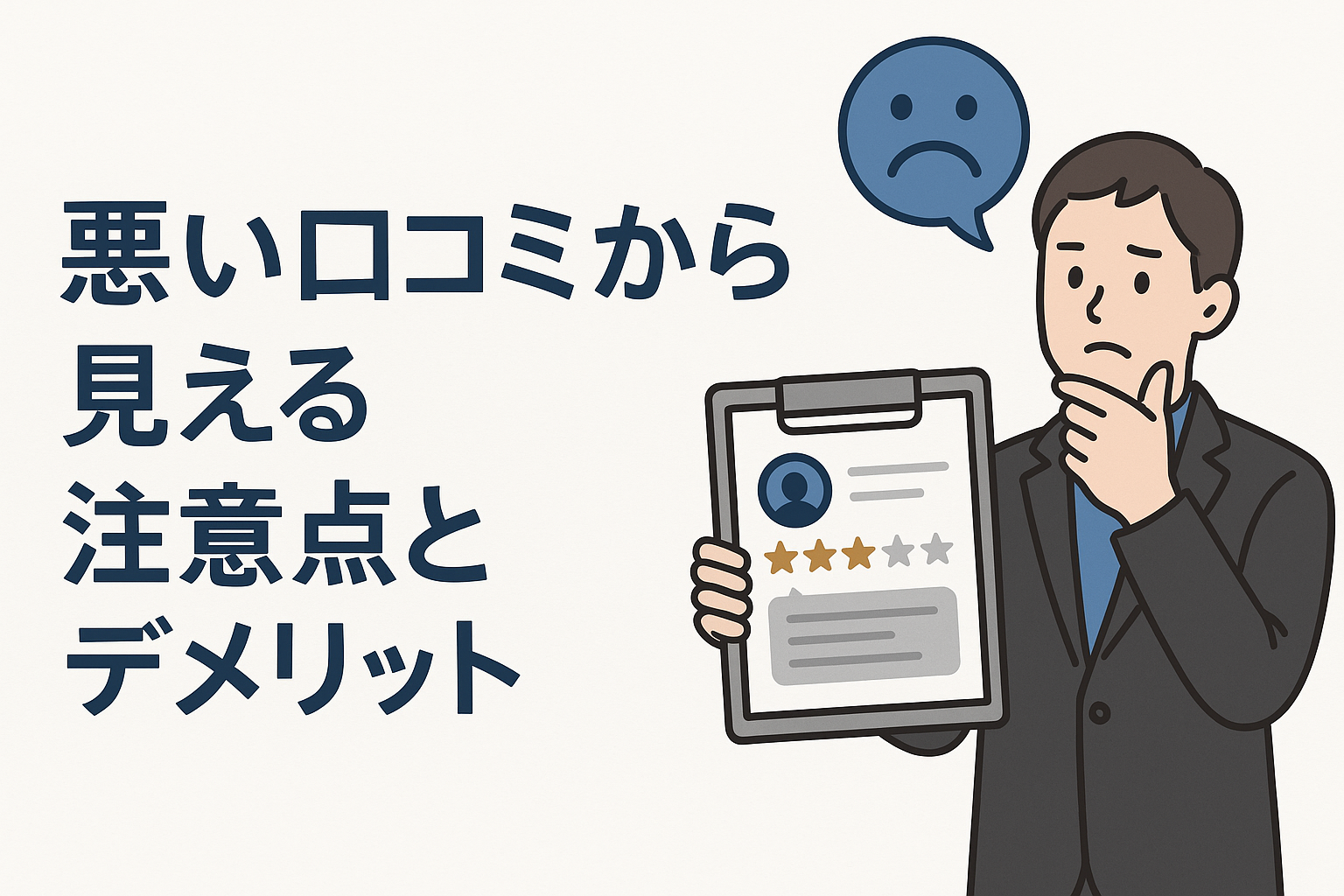 悪い口コミから見える注意点とデメリット