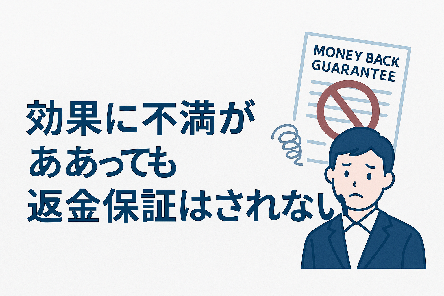 効果に不満があっても返金保証はされない