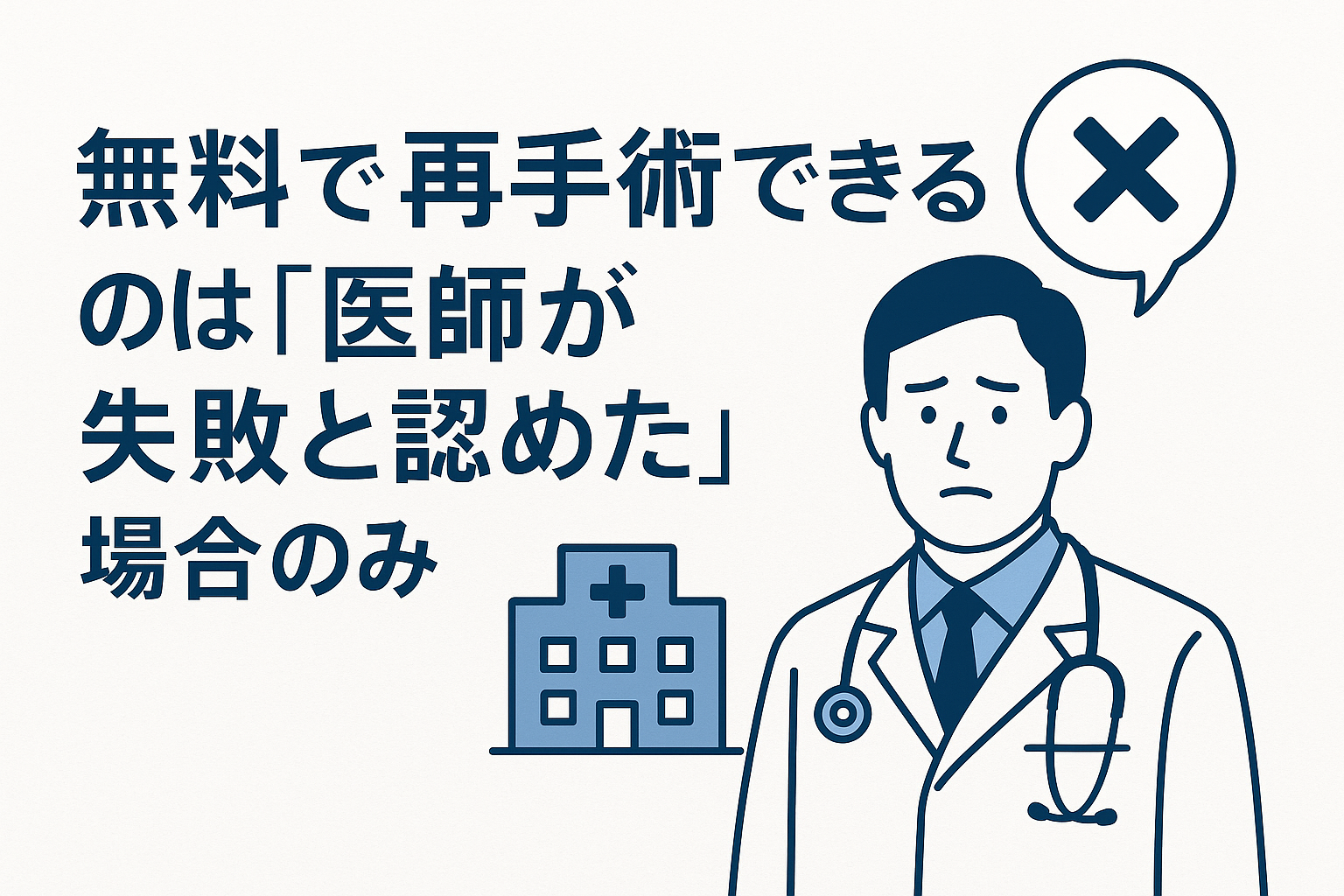 無料で再手術できるのは「医師が失敗と認めた」場合のみ