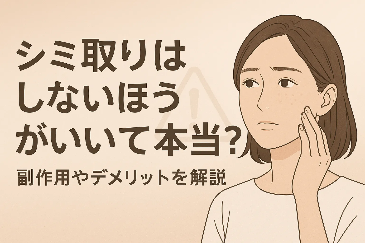 シミ取りはやらないほうがいい？副作用・デメリットを徹底解説