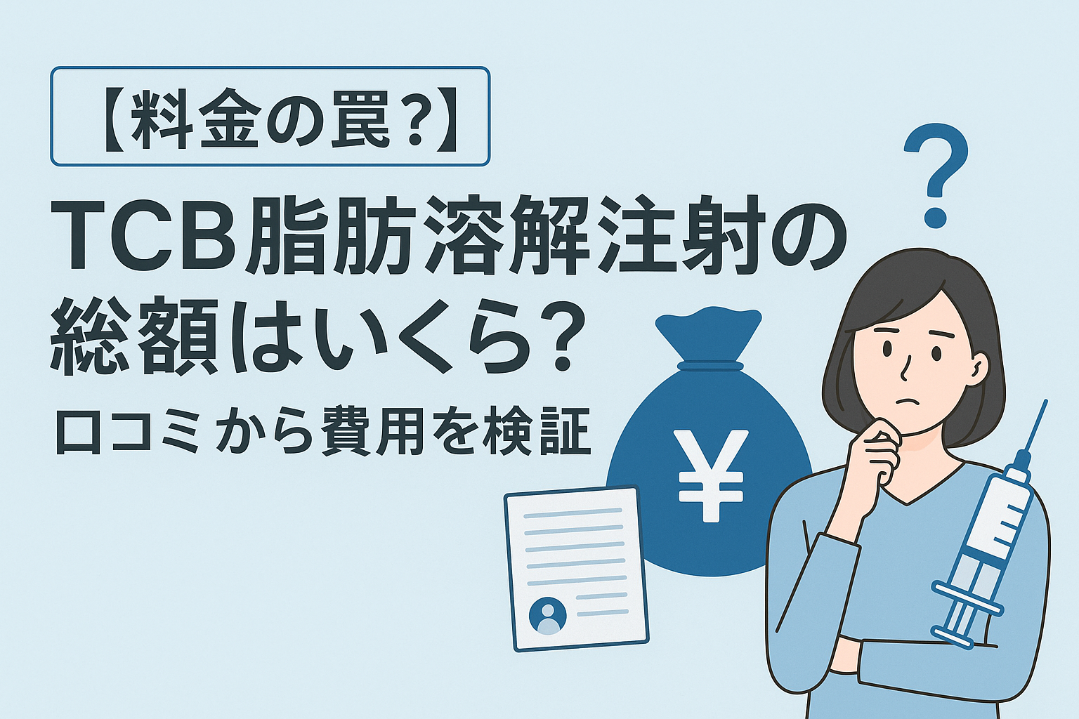 【料金の罠？】TCB脂肪溶解注射の総額はいくら？口コミから費用を検証