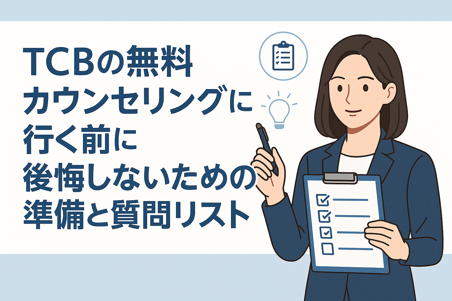 TCBの無料カウンセリングに行く前に後悔しないための準備と質問リスト