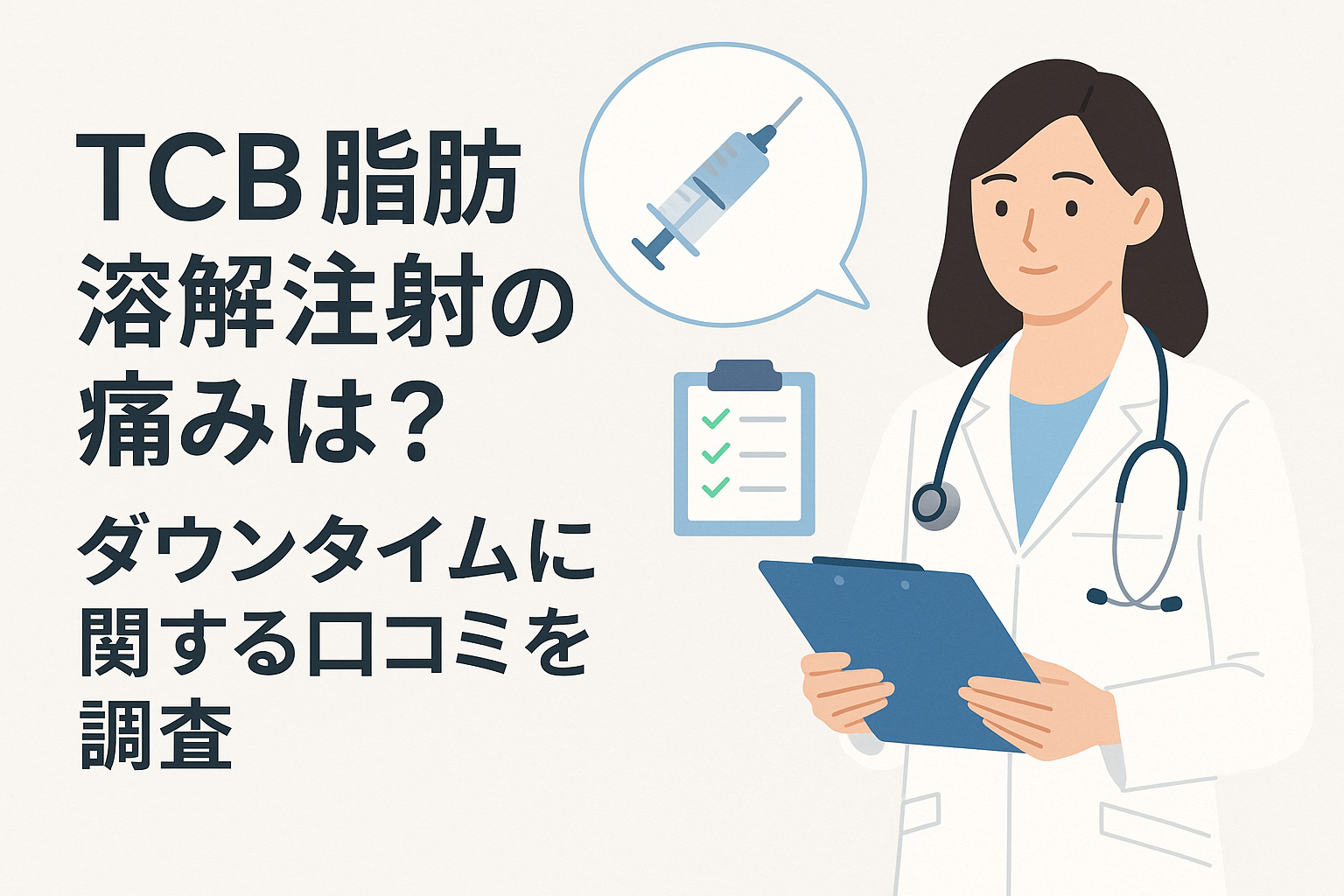 TCB脂肪溶解注射の痛みは？ダウンタイムに関する口コミを調査