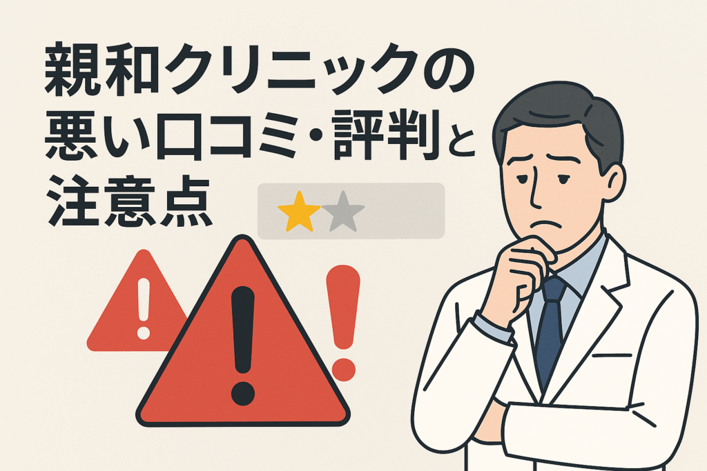 親和クリニックの悪い口コミ・評判と注意点