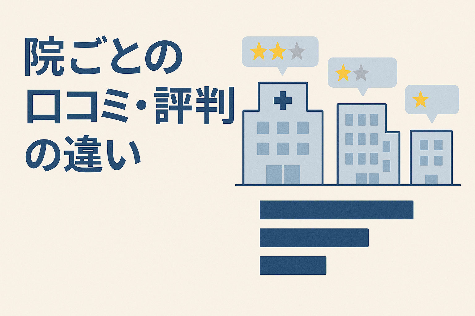 院ごとの口コミ・評判の違い