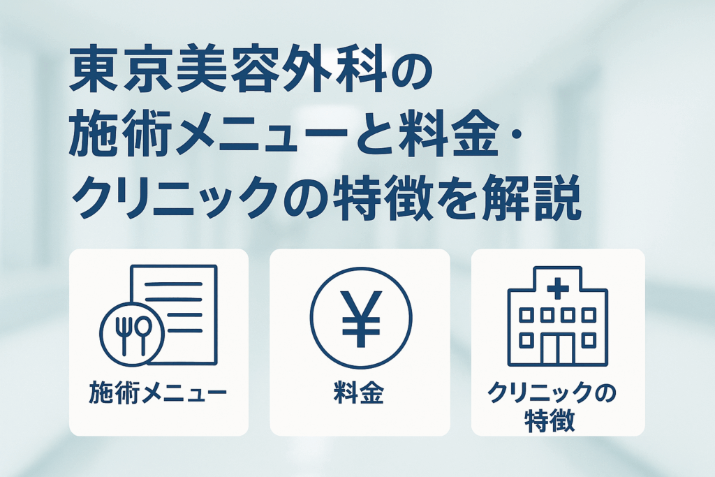 東京美容外科の施術メニューと料金・クリニックの特徴を解説