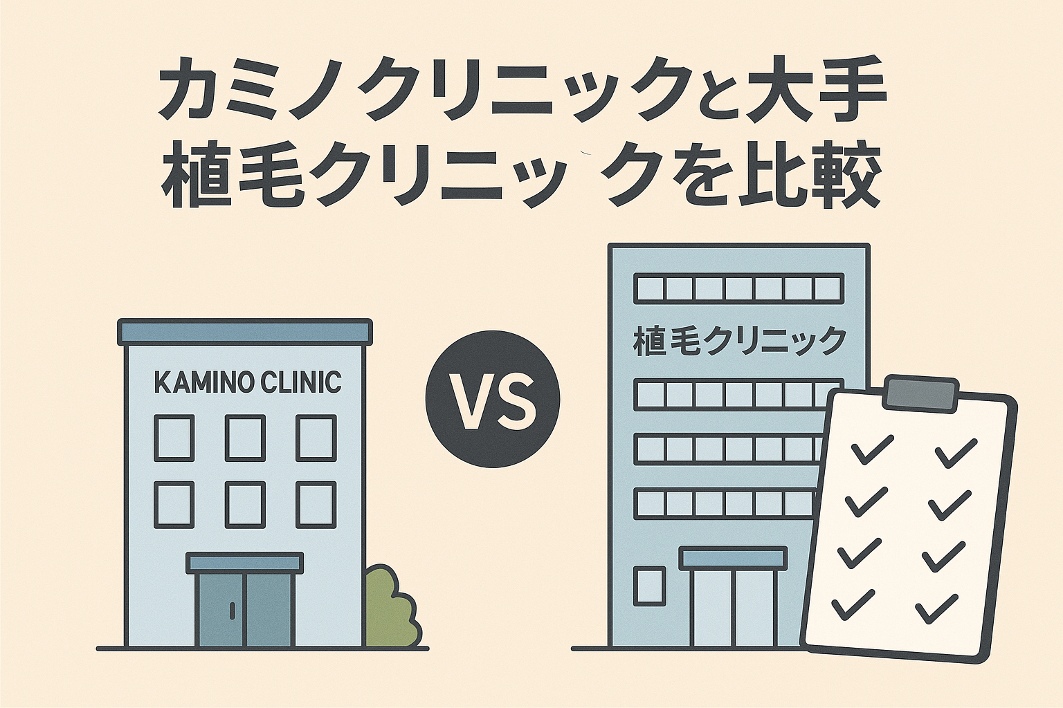 カミノクリニックと大手植毛クリニックを比較